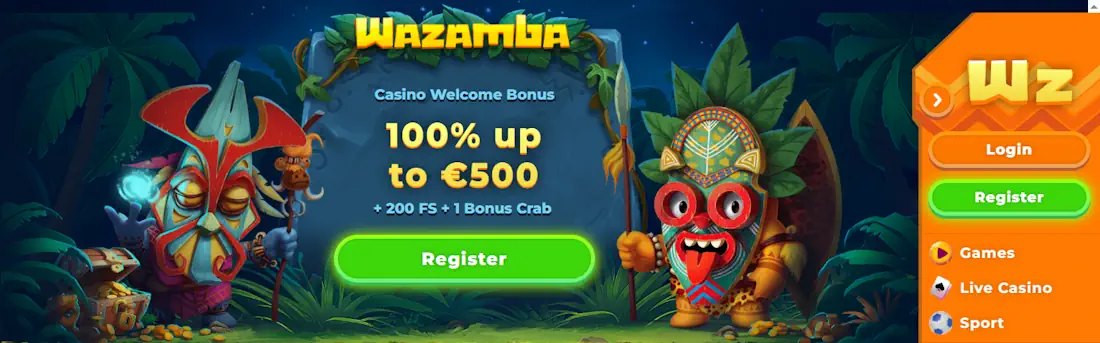 Wazamba Welcome Bonus Screenshot